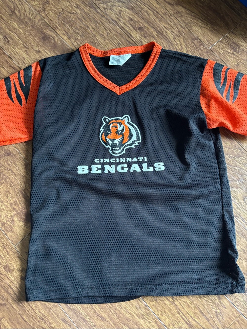Kids Black & Orange Bengals Team Tee
